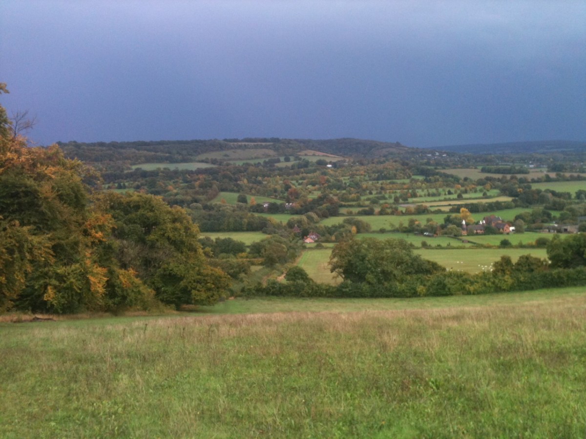 On hill at Point 5 looking east across the valley shortly after a September thunderstorm