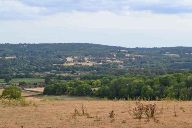 from the North Downs escarpment near Brasted